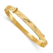 14K Solid Yellow Gold Expandable Bangle Bracelet