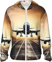 [LHBWCVN] UPF 50+ Light Jacket Full Zip Sun Protection Hoodie for Women Men Long Sleeve Backpack Airplane Sun Shirts