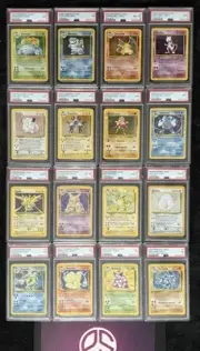 2000 Complete Pokemon Holo Base Set Italian PSA 16 Card Set All Graded 9 Or Less
