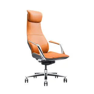 【限時特惠】震旦AURORA辦公椅老板商務牛皮家用電腦椅人體工學椅子CEJHW白色