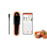Bluetooth Meat Thermometer Wireless Smart App Rechargeable Digital Grilling Thermometer-Orange