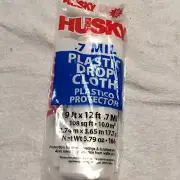 NEW Husky Plastic Drop Cloth Sheeting 9' X 12' (.7 MIL - 108 Sq Ft FREE SHIP