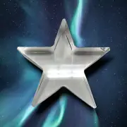New Star Shaped Modernist 7" Crystal Paperweight Shelf Table Decor Boxed