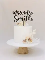 Mr & Mrs Wedding Cake Topper,Personalized Wedding Cake Toppers/Script Topper
