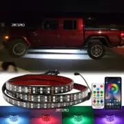 6pcs RGB Double Row LED Underglow Lights APP Bluetooth Strip For Jeep Gladiator