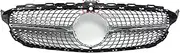 GTR Diamond Inlet Mesh Front Grille Grill Tuning Accessories Compatible Compatible Compatible For Benz C W205 C205 S205 2014-2021 AMG Style Refit(14-18 DiamSilver-Cam)