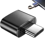 Type-C to USB Adapter, Male-to-Female Converter, Compact Travel Accessory, Efficient Heat Dissipation, CommonCompatibility, Ideal for Phones & Devices, Black, Single Pack