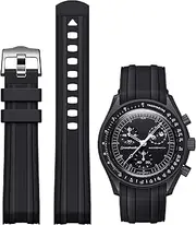 [Stanchev] Strap for Omega x Swatch MoonSwatch Watch 20mm,Soft Replacement Rubber Strap for Swatch Omega Moonswatch Speedmaster,Curved No Gap strap for Moonswatch Swatch Men Women