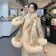Winter New Fur Coat Women's Imitation Fox Fur Wind Tang Cloak Shawl Coat Winter
