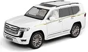 Scale Finished Model Car 1:18 Scale for Toyota Land Cruiser LC300 SUV Exquisite Metal Model Car Collection Car Display Souvenir Die-cast Vehicle(White)