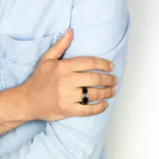 Black Middle Stripe Rose Gold Tungsten Ring, X