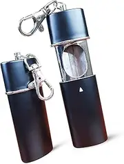 Jeuristic Ashtrays for Cigarettes Portable Pocket Ashtray - Pack of 2 Premium Fireproof ABS Metal Smell Proof Cool Travel Ashtray with Keychain Outdoor Butt Disposal Tube Cute Fancy Ash Tray Black
