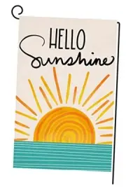 Hello Sunshine Summer Garden Flag Vertical Double Sided 12x18 Yellow Blue