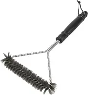 EZONEDEAL 3-Sided Grill Brushes, BBQ Brush Cleaner with Hanging Loop, Stainless Steel Grill Accessories, Grill Brush Bristle Free & Wire Combined BBQ Brush, Safe & Efficient Grill Cleaning Brush