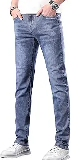 [JEShifangjiusu] Men's Casual Style Straight Fit Jeans Slim Stretch Skinny Denim Pants Classic Lightweight Relaxed Retro Jean, 887blue, 31