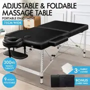 ALFORDSON Massage Table 2 Fold 75cm Foldable Portable Bed Desk Aluminium Lift Up