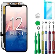 LCD Screen Replacement for iPhone 12 Mini 5.4 inch (A2176, A2398, A2400, A2399) Touch Screen Display Digitizer Frame Assembly + Tempered Glass + Adhesive