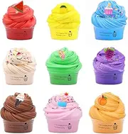 9 Pack Slime Kit Mini Cloud Slime Kit Soft and Non-Sticky Fluffy Slime Toy for Boys Girls Party Favors Stress Relief Slime Toys Super Stretchy and Scented Slimes Toy