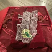 New Waterford Lead Crystal Train Engine Christmas Tree Ornament 1st Edition 2011