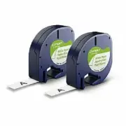 9 x Genuine 92630 Dymo Letratag Tape Paper on White Label 12mm x 4m SD92630