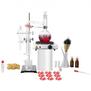 VEVOR Essential Oil Distillation Kit, 500ml Distillation Apparatus, 3.3 Boro Lab Glassware Distillation Kit with 1000W Heating Plate and 24, 40 Joint,