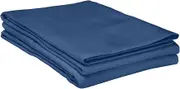 Flannel Cotton Pillowcase Set, Standard, Solid Navy Blue