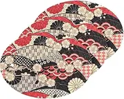 Red Japanese Zephyr Cherry Blossoms Absorbent Clean sponges Magic Eraser Multipurpose Decorative Dish sponges for Washing Dishes Stain & Odor Resistant (3 Count)