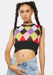 [The Ragged Priest] Cram Argyle Sweater Vest
