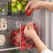 LIODUX Fridge Organization and Storage, Refrigerator Organizer, Fridge Clear Storage Containers for Freezer, Refrigerator, Kitchen (9L)