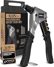 KLRStec Professional Rivet Gun Kit incl. 120 Pop Rivets and 4 HSS Drills - Pop Rivet Tool Kit for processing Blind Rivets
