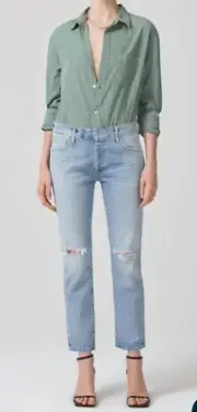 NWT Citizens Of Humanity Emerson Slim Boyfriend Jeans In Ice Pop Sz. 27 COH 4
