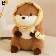 30cm Cartoon Otter With Hat Fish Plush Toys Cute Soft Lovely Stuffed Dolls