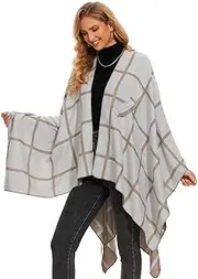 [Zplumestarxx] Women'S Shawl Wrap Poncho Shawl For Women Shawl Wrap Open Front Poncho Cape For Spring Fall Winter