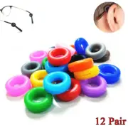 12 Pair Eyeglasses Grip Anti Slip Glasses Ear Hooks Tip Temple Holder Silicone