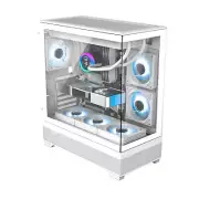 White ATX PC case, 3 RGB Fans Pre-Installed, ATX Mid Tower PC Case, White, US...