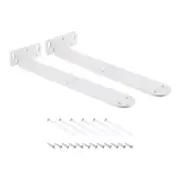 Shelf Brackets, 2Pcs 45x295mm Cold Rolled Steel Floating Shelves Bracket (White)