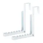 2pcs Over the Door Hooks Iron Foldable Over Door Drying Laundry Rack Hook, White