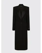 Dolce & Gabbana Long Wool Shawl Collar Coat Women Black