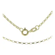 Girls 9ct Gold 1mm Lightweight Faceted Belcher Chain Necklace