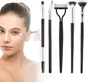 Eye Lash Brush - Folding Eyelash Separator Set of 5 | Eyebrow Shaper Tool for Separating Lashes, Eliminating Clumps, Grooming Brows