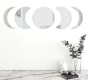 Moon Phase Mirror Set, Mirror Stickers for Walls, Acylic Moon Phase Wall Decor Small Adhesive Mirror for Wall, Stick on Wall Mirror Tiles, Interior Design Nordic Room Decor