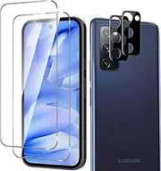 (2+2PCS) RUNGOS Top 9H+ for Samsung Galaxy S20 FE Screen Protector Tempered Glass, with Camera Lens Protector [Fingerprint Sensor Friendly] HD Military Grade Shatterproof & Longest Durable 6.5'' 2020