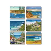 Cinnamon Cork Backed Coasters Set of 6 - Surf Safari