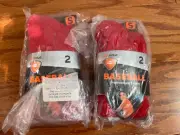 4 pr Sof Sole Youth All Sport Team Select Socks, 2,2-packs, red (10-4.5) S new