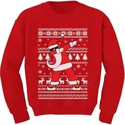 [Tstars] Dabbing Santa Funny Ugly Christmas Party Youth Kids Sweatshirt Small Red