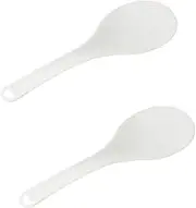 2 Pcs Plastic Rice Paddle, Non-Stick Rice Spoon White Rice Spatula for Kitchen Rice Cooker Shovel Rice Serving Spoon 23cm Restaurant Cooking Utensil Multicooker (White, 23cm)