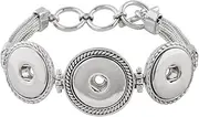 [My Prime Gifts] Snap Jewelry Toggle Strand Bracelet Length 7.5-8.5" Holds 3 18-20mm Standard Snaps