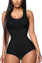 [Irisnaya] Shapewear Bodysuit Scoop Neck Tank Tops for Women Tummy Control Waist Trainer Vest Full Body Shaper