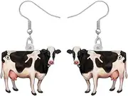 [DALANE] Acrylic Cute Dairy Cattle Cow Earrings Dangle Drop Anime Farm Animals Jewelry for Women Girls Kids Charms Gifts Party Favors