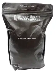 Inscents Waterfall LAVENDER ROSEMARY PEPPERMINT LEMON 100 Cones 7.7 oz/220g New